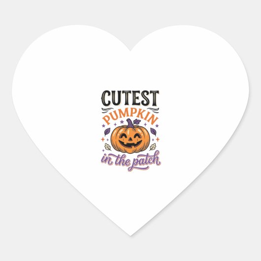 Mooiste Pompoen In De Patch Halloween Shirt Ontwer Hart Sticker (Voorkant)