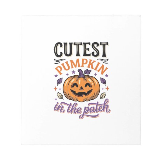 Mooiste Pompoen In De Patch Halloween Shirt Ontwer Notitieblok (Voorkant)