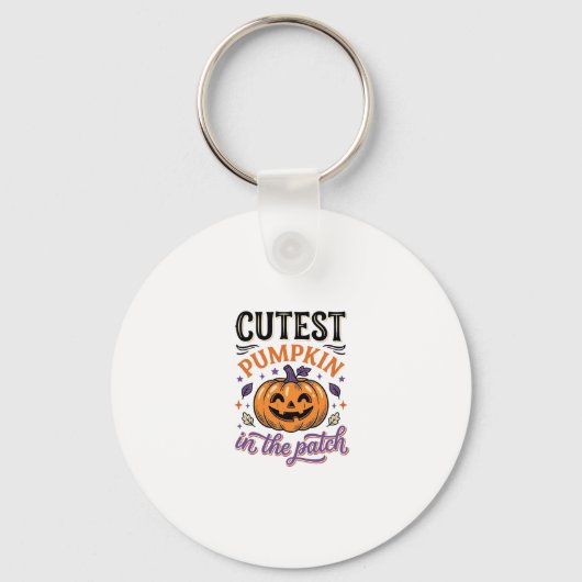 Mooiste Pompoen In De Patch Halloween Shirt Ontwer Sleutelhanger (Voorkant)