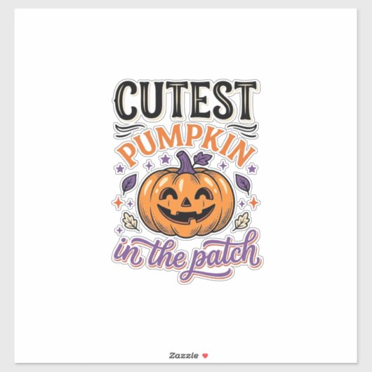Mooiste Pompoen In De Patch Halloween Shirt Ontwer Sticker (Vel)