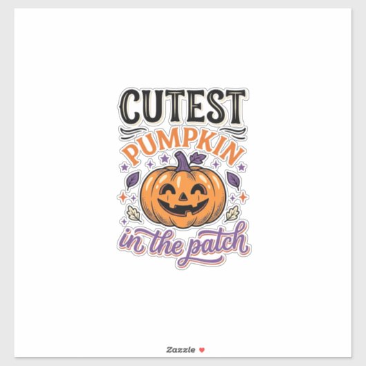 Mooiste Pompoen In De Patch Halloween Shirt Ontwer Sticker (Vel)