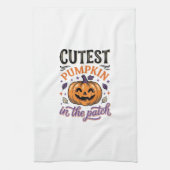 Mooiste Pompoen In De Patch Halloween Shirt Ontwer Theedoek (Verticaal)