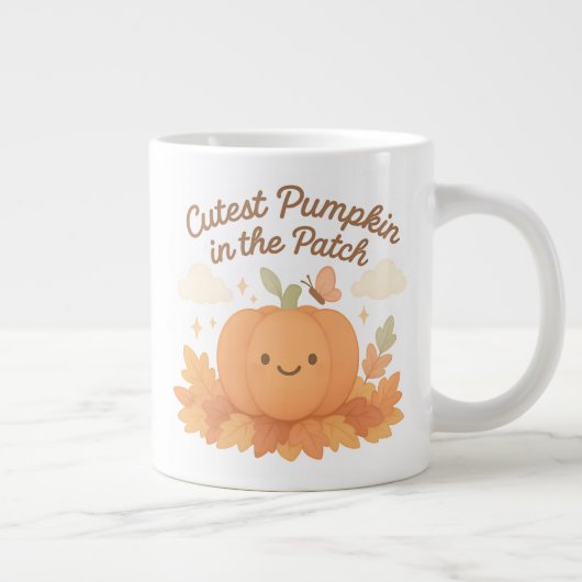 Mooiste Pompoen In De Patch Pastel Herfst Design Grote Koffiekop (Rechts)