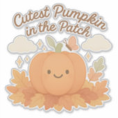 Mooiste Pompoen In Het Veld Mooie Herfst Halloween Sticker (Voorkant)