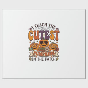 Mooiste Pompoenen Halloween Leraar Bril Boeken_1 Cadeaupapier