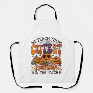 Mooiste Pompoenen Halloween Leraar Bril Boeken_1 Schort