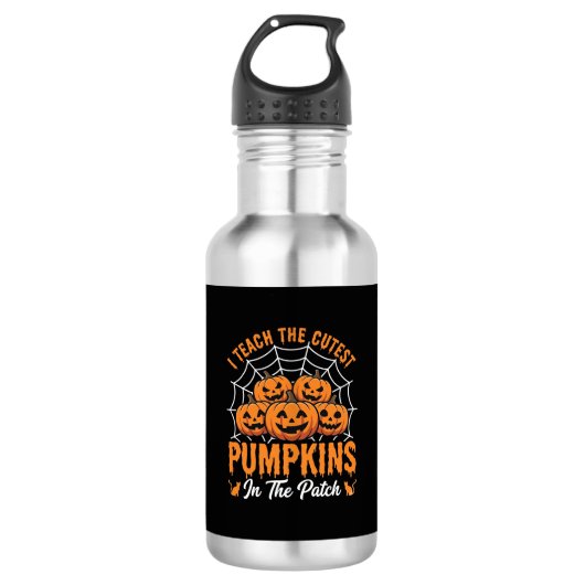 Mooiste Pompoenen In De Patch Leraar Halloween_1 Waterfles (Voorkant)