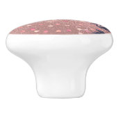 Mooiste ROZE GOUD Blauwe Roze Bloem MOTOGRAAF Keramische Knop (Zijkant)