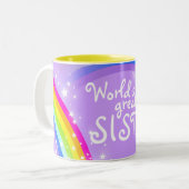 Mooiste SUSTER regenboog paarse mok ter wereld (Voorkant links)