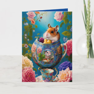 Mooiste Syrische Hamster Theepartij met Donuts ANY Kaart