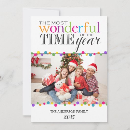 Mooiste tijd Bright Modern Holiday Kaart (Voorkant)