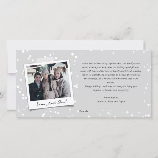 Mooiste Tijd Van Het Jaar Eenvoudig 3 Foto Feestdagenkaart (Achterkant)