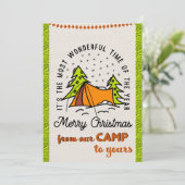 Mooiste tijd van het jaar kampers feestdagenkaart (Staand voorkant)