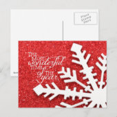 Mooiste tijd van het jaar Rode Kerst Feestdagenkaart (Voorkant / Achterkant)