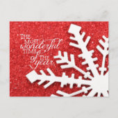 Mooiste tijd van het jaar Rode Kerst Feestdagenkaart (Voorkant)