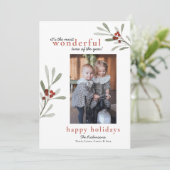 Mooiste tijd van het jaar Vakantiefoto Feestdagenkaart (Staand voorkant)