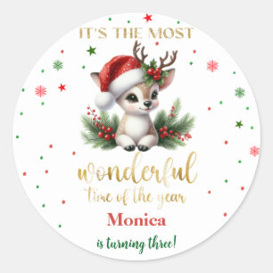 Mooiste tijd voor de verjaardag van Kerstmis Ronde Sticker