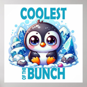 Mooiste van het stel woordspeling Cute baby Pinguï Poster