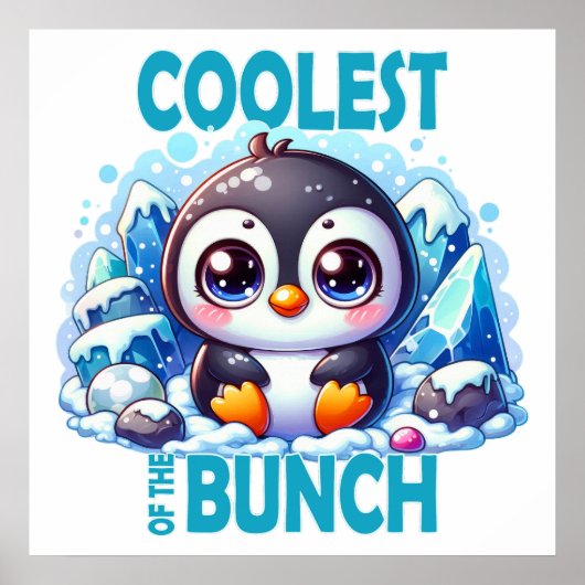 Mooiste van het stel woordspeling Cute baby Pinguï Poster (Voorkant)