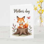 Mooiste Vos Moederdag kaart (Gele Bloem)