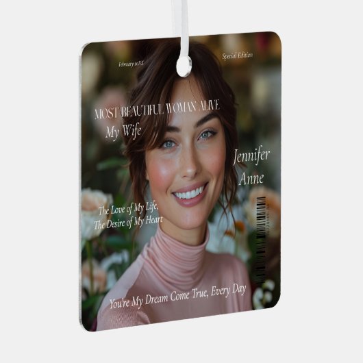 Mooiste vrouw levend metalen ornament (Voorkant Rechts)