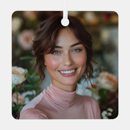 Mooiste vrouw levend metalen ornament (Achterkant)