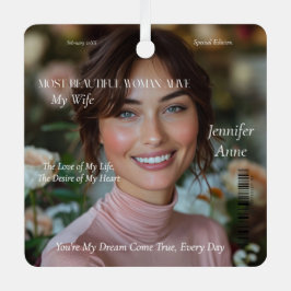 Mooiste vrouw levend metalen ornament