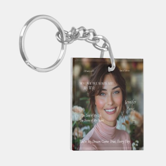 Mooiste vrouw levend vriendin vrouw sleutelhanger (Voorkant Links)