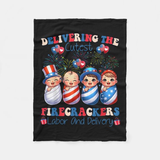 Mooiste Vuurwerk Bevalling 4 juli Fleece Deken (Voorkant)