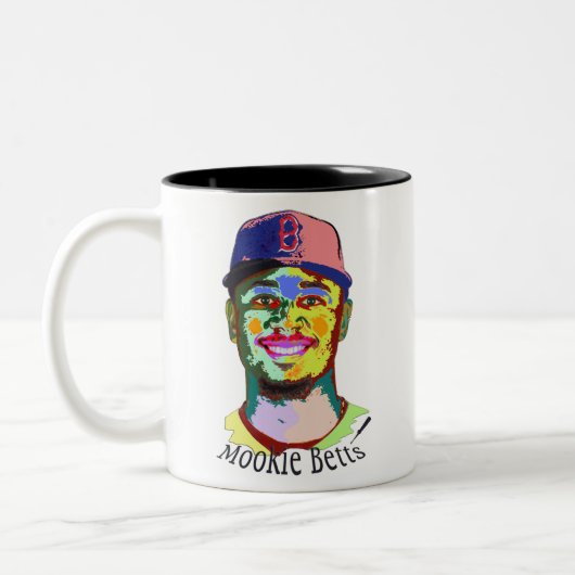 Mookie Betts Baseball Tweekleurige Koffiemok (Links)