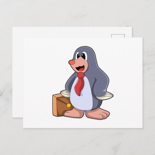 Mool als ondernemer met zak briefkaart (Voorkant / Achterkant)