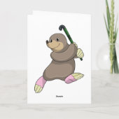 Mool bij hockey met hockeystick kaart (Achterkant)