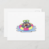 Mool bij zwemmen met zwemband.PNG Briefkaart (Voorkant / Achterkant)