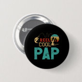 Mool Cool Pap Visvangst Vaderdag Cadeau Voor Visse Ronde Button 5,7 Cm (Voorkant /achterkant)