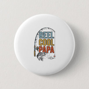 Mool Cool Papa Vis Shirt Ontwerp_1 Ronde Button 5,7 Cm