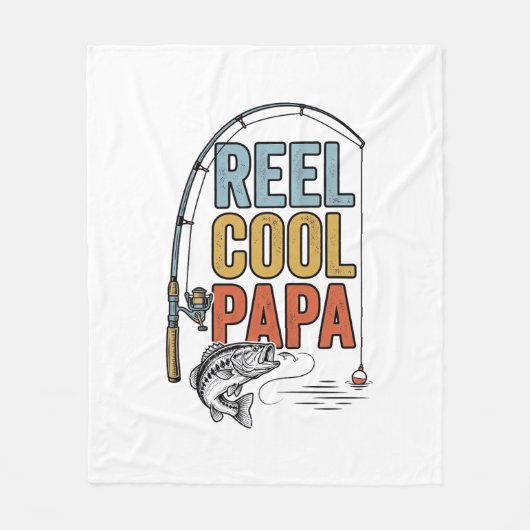 Mool Cool Papa Visshirt Ontwerp_1 Fleece Deken (Voorkant)