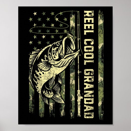 Mool Coole Grootvader Visser Camouflage Vaderdag Poster (Voorkant)