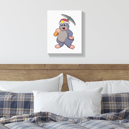 Mool met houweel canvas afdruk (Insitu (Slaapkamer))