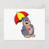 Mool met paraplu briefkaart (Voorkant)