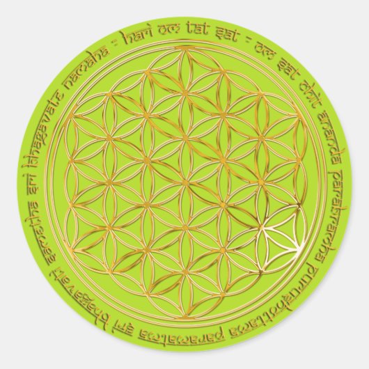 Moola Mantra / Blume Des Lebens / greenlight BG Ronde Sticker (Voorkant)