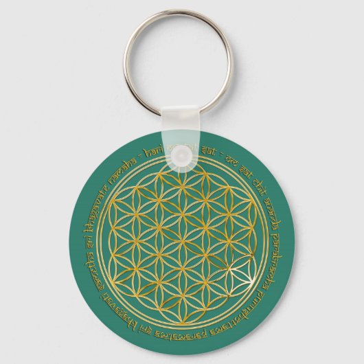 Moola Mantra/Blume Des Lebens | groen Sleutelhanger (Voorkant)