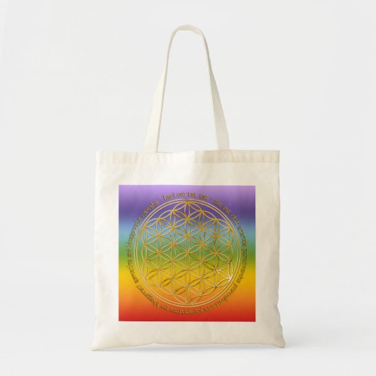 Moola Mantra / Blume Des Lebens / kleur van het ki Tote Bag (Voorkant)