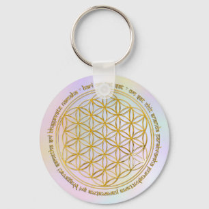 Moola Mantra/Blume Des Lebens   pastell Sleutelhanger