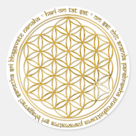 Moola Mantra / Blume Des Lebens Ronde Sticker (Voorkant)