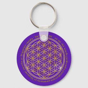 Moola Mantra/Blume Des Lebens   violet Sleutelhanger