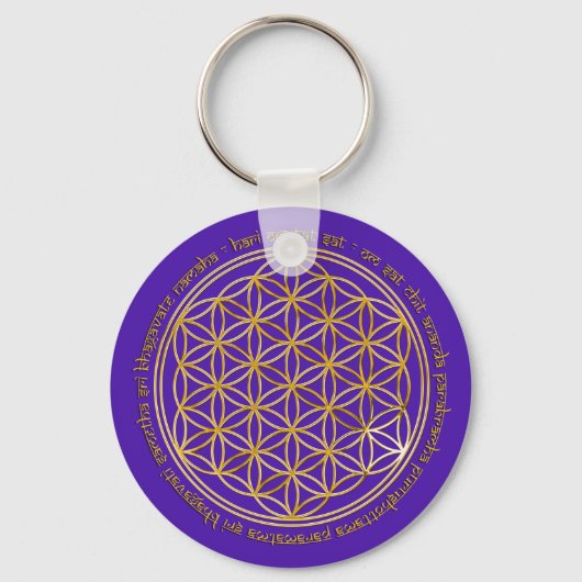 Moola Mantra/Blume Des Lebens | violet Sleutelhanger (Voorkant)