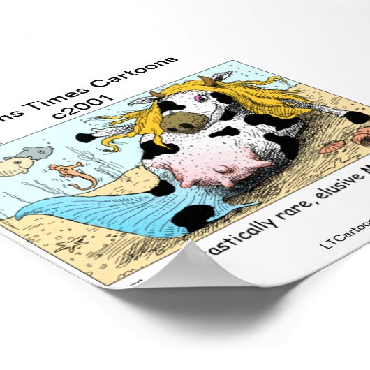 Moomaid 1/2 Koe 1/2 Mermaid Funny Poster (Hoek)