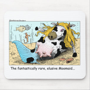 Moomaid Grappige Koe Cartoon Cadeaus T-shirts Verz Muismat