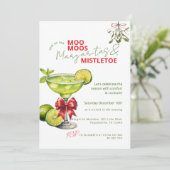 MooMoos, Margaritas & Mistletoe Christmas Party Kaart (Staand voorkant)