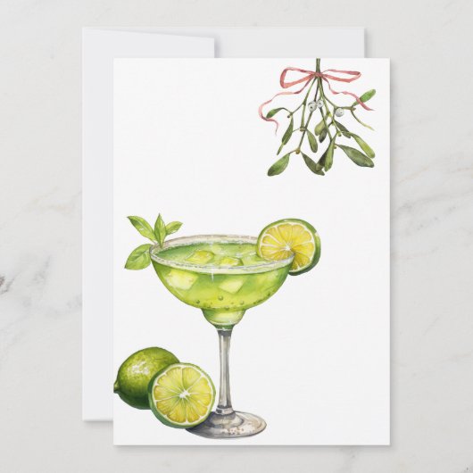 MooMoos, Margaritas & Mistletoe Christmas Party Kaart (Achterkant)